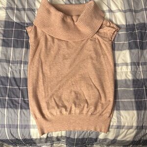 Women's Cowl Neck Sweater - Pinkish/ tan